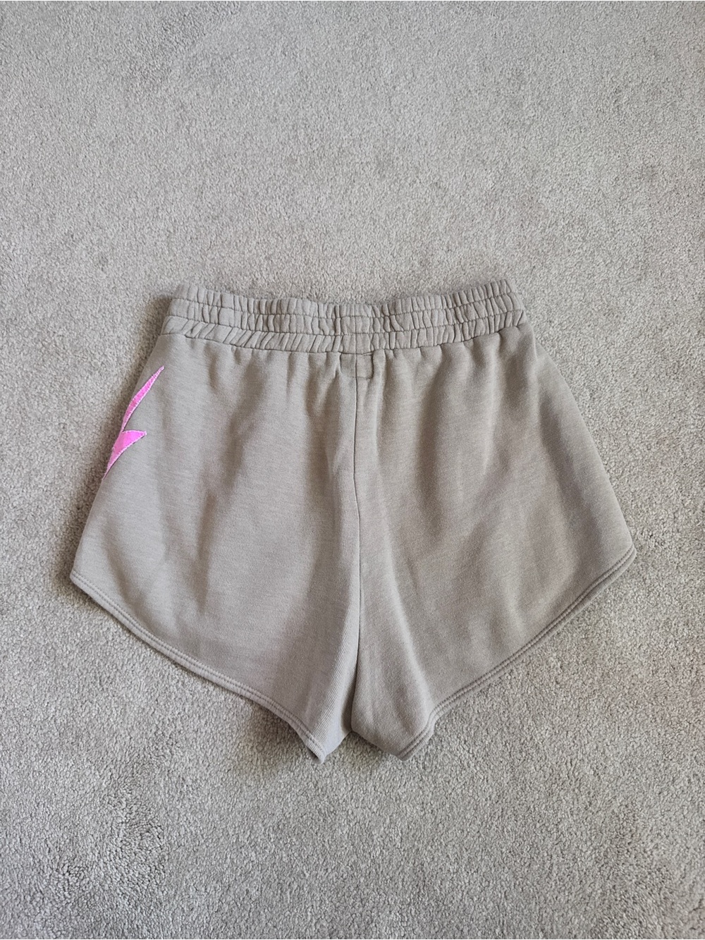 Aviator Nation Beige Terry Shorts with Rainbow Logo - Picture 5 of 8